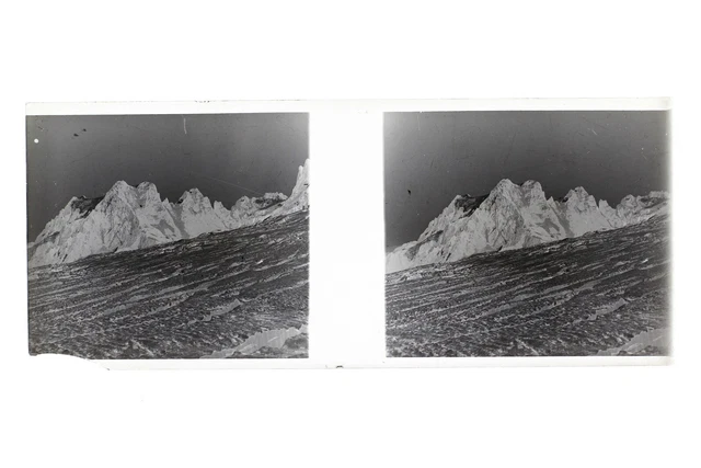 Snow Mountain France Amateur Photo Stereo n15 Glass Plate Vintage NEGATIVE