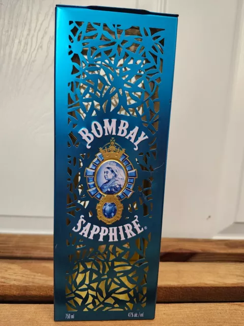 Bombay Sapphire London Dry Gin Metal Turquoise Tin-Has a few small dents