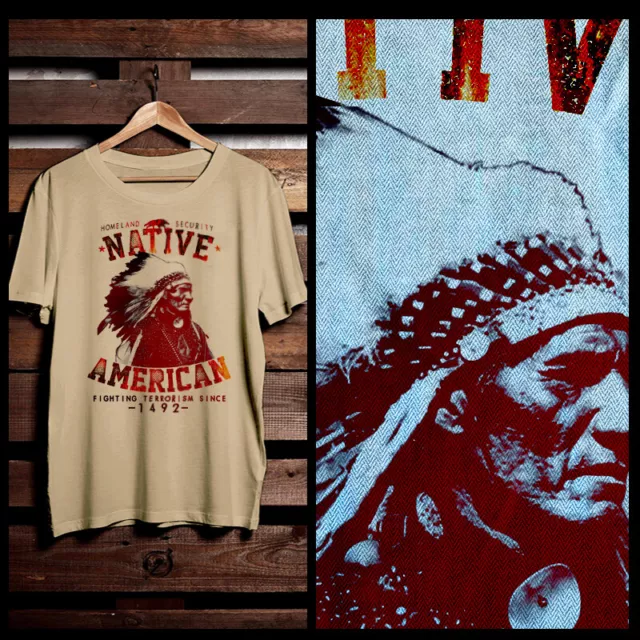 Native American T-shirt Indian Warrior Arrow tomahawk Indigenous Pride tee