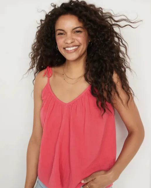 Old Navy Women’s Size 3X ~ Tie Shoulder Cami Swing Top .. $25 .. Cosmic Rouge