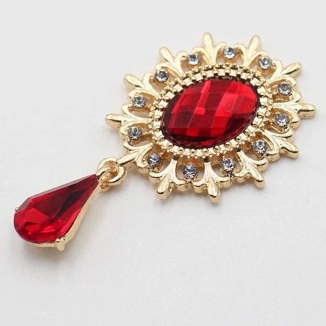 47*25mm New Lace Oval Crystal Rhinestone Pendant Button For Flower Bow Tie