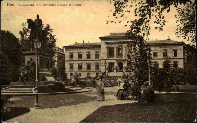 Feldpostkarte 1.WK Feldpost-Stempel AK Kiel Universität nach Gönningen gelaufen