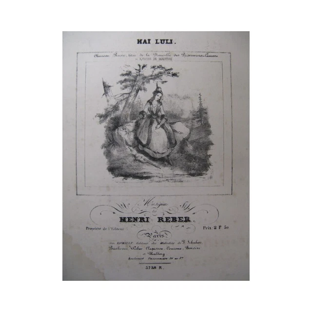 REBER Henri Hai Luli Chant Piano ca1840