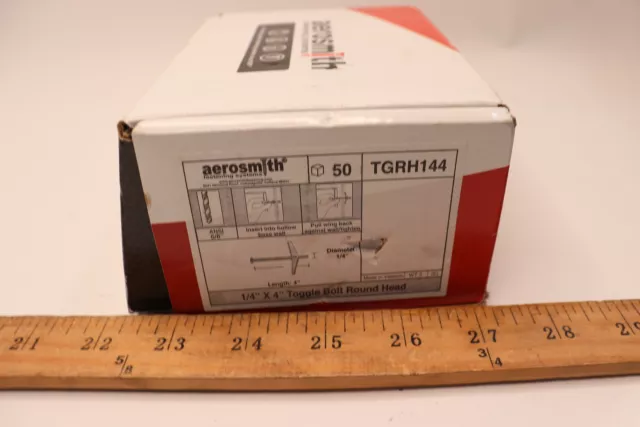 (50-Pk) Aerosmith Rounded Head Toggle Bolts 1/4" x 4" TGRH144