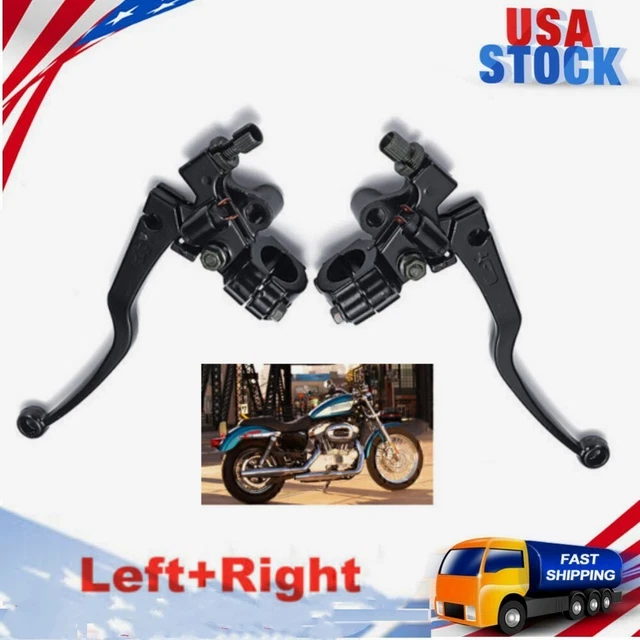 2PCS CNC 7/8" 22MM Motorcycle Handle Clutch Brake Handle Lever Perch Left Right