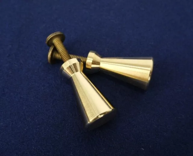 Mid Century Modern Paul McCobb Solid Brass Pulls Pair Screw Mount