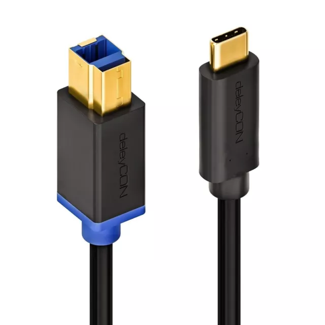 deleyCON 1m USB C Kabel Datenkabel USB 3.0 USB-B zu USB-C MK1062