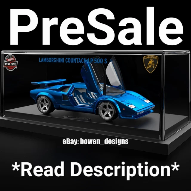 Hot Wheels '82 Lamborghini Countach LP500 S – RLC Exclusive – Spectraflame Olive – Mit Acryl-Case
