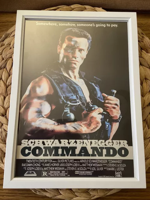 Brand New Commando Movie Poster A4 Printed White Frame