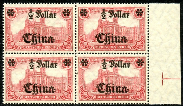 188- 44 II BR  4-er-Bl. -260.- , 1-2 Dollar a. 1 Mk-Wz. einwandfrei postfrisch