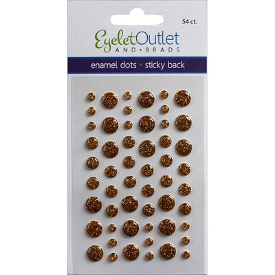 Occhiello presa Adesivo-BACK IN SMALTO Dots 54/Pkg Glitter oro 5 Confezione 