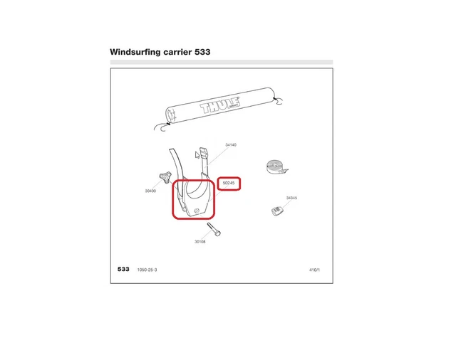 Thule supporto pali nero per rack a vela 50245
