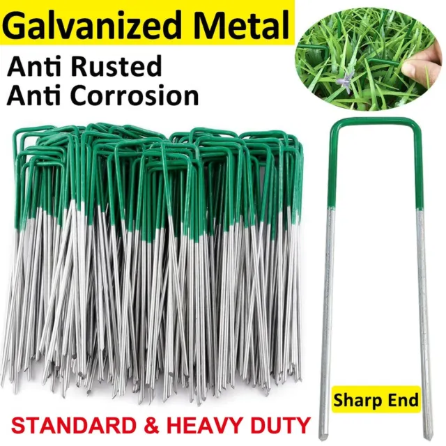 Weed Control Metal U Shape Pegs Pins Galvanised Steel Securing Membrane Fabric
