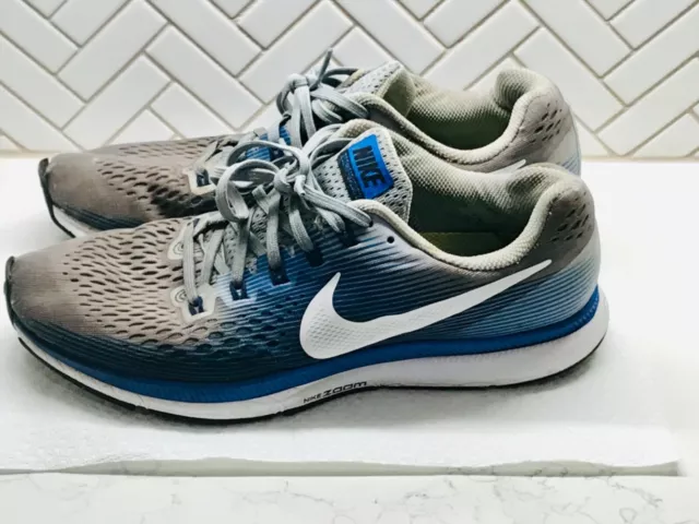 NIKE Mens Air Zoom Pegasus 34 880555-007 Gray Running Shoes Sneakers Size 10.5