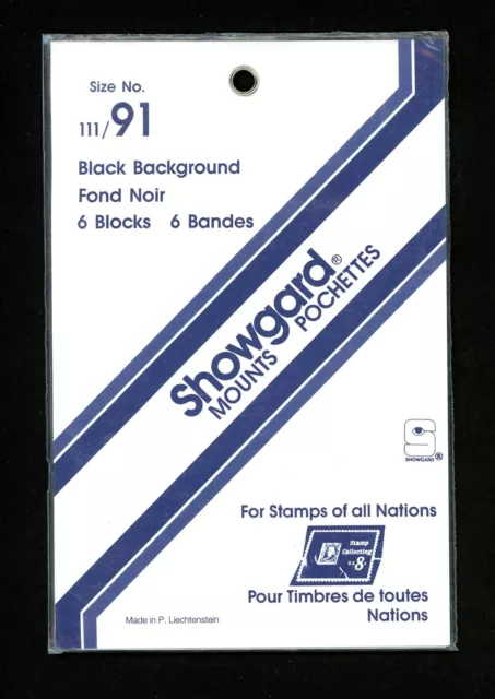 1 Sealed Pack of 6 Showgard Black Stamp Mounts 111/91 Columbian Souvenir Sheet