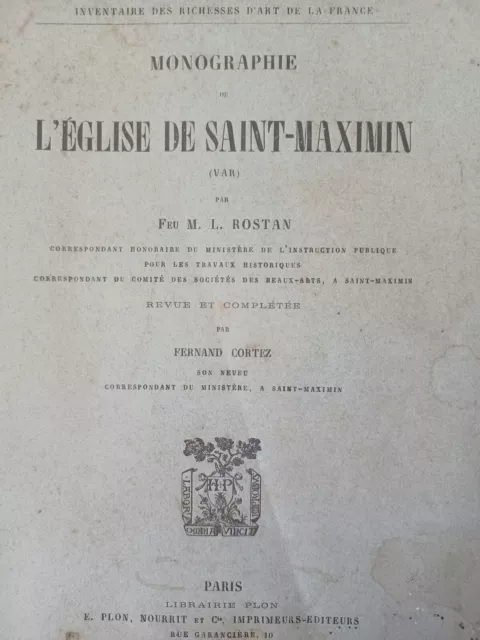 Rare : L'église De Saint Maximin ! Monographie / Var/ Provence ! XIXème