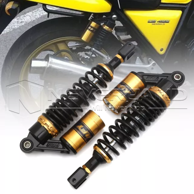 Pair 12.5'' 320mm Universal Motorcycle Rear Air Shock Absorber Suspension Black