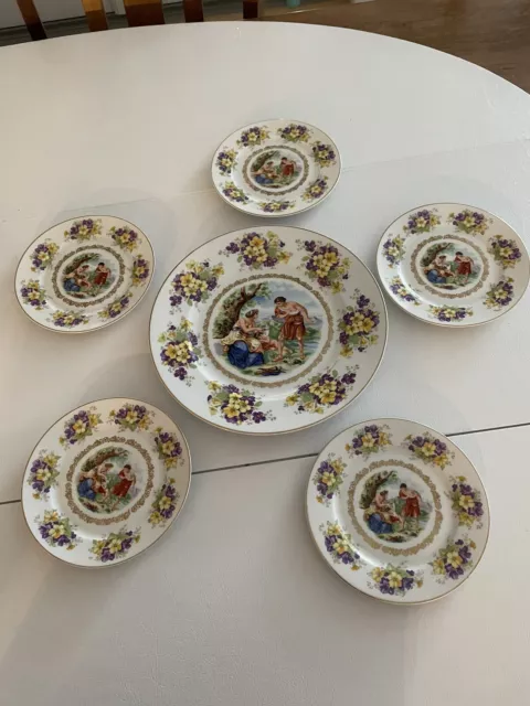 Bavaria Cico made in Germany Garden Scene Plates (6)