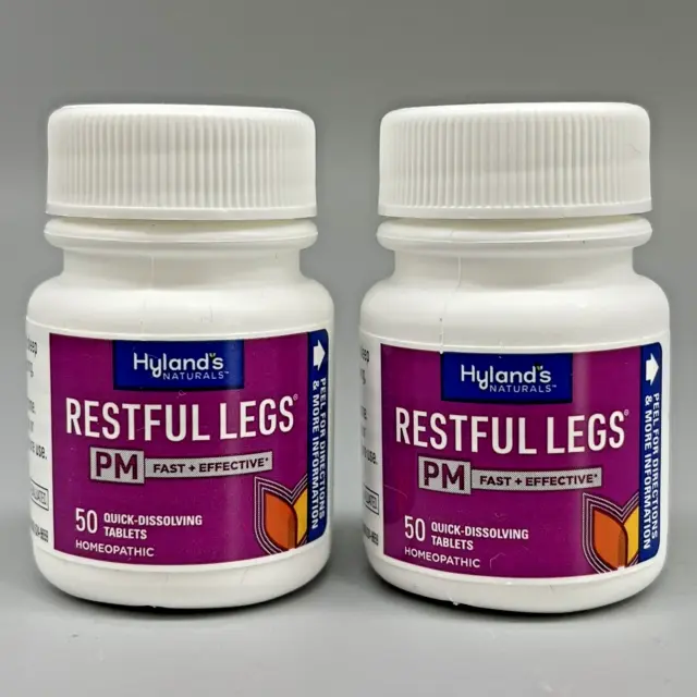 HYLAND'S HOMEOPATHIC RESTFUL LEGS PM NIGHTTIME RELIEF 50 TABS х 2PK Exp 3/24+