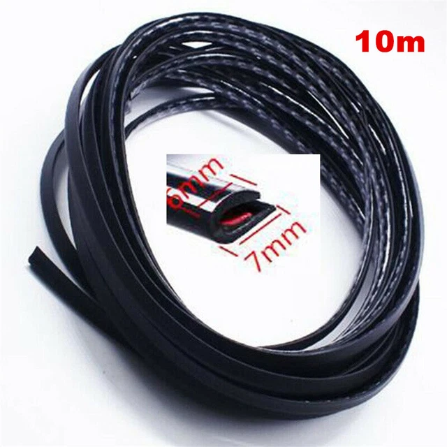 10M Rubber Car Door Edge Strip Moulding Trim Scratch Protector Carbon Fiber Look