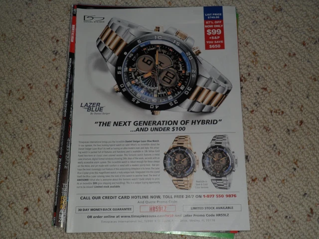 2015 Daniel Steiger Lazer Blue Watch Ad / Article