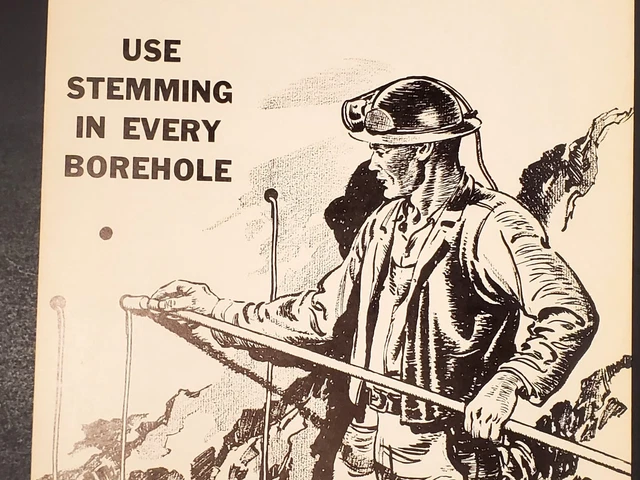Vintage Du Pont Mine Saftey Poster Explosives Department Mining Blasting Miner 4