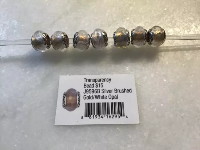 Brighton Transparency Beads - Silver/gold white opal - Spacer J9596B