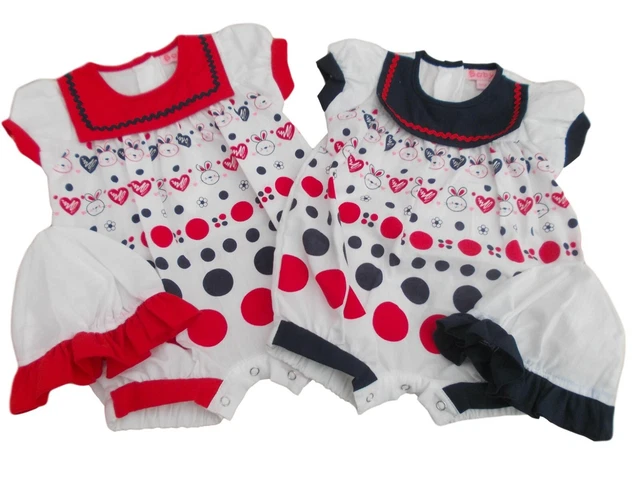 Nuovo con Etichetta Baby Ragazze Estate 2 Pezzi Unico blu navy o Rosso Per Abiti