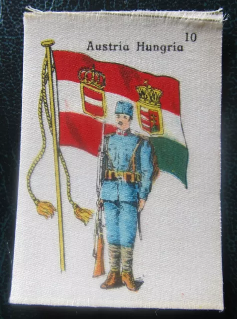 Cigarette Silks Card Austria military La Favorita Soldiers & Flag ORIGINAL BACK