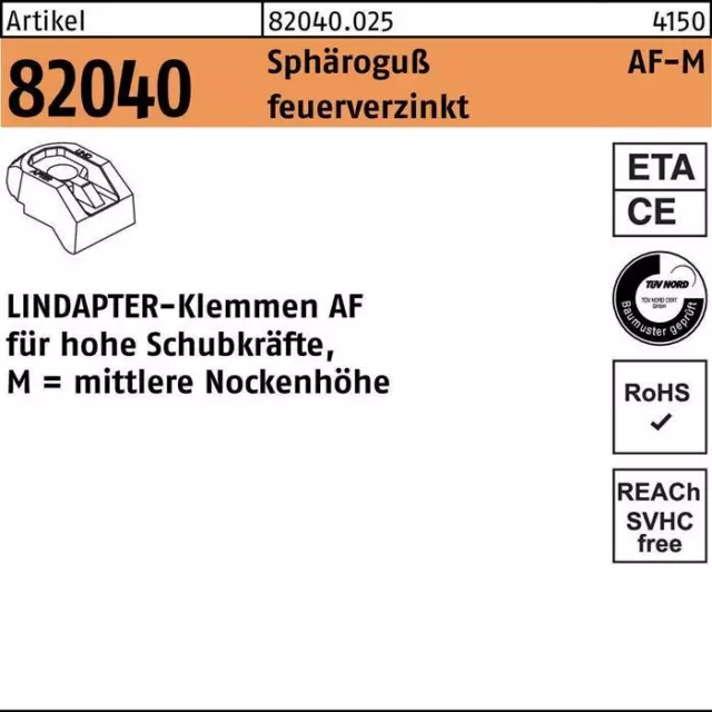 Morsetto Lindapter R 82040 MM 20 ghisa sfero zincato a caldo