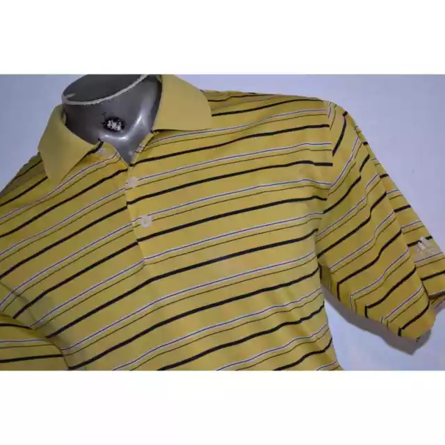 40628 ADIDAS GOLF Polo Shirt Athletic Orange Striped Polyester Size XL ...