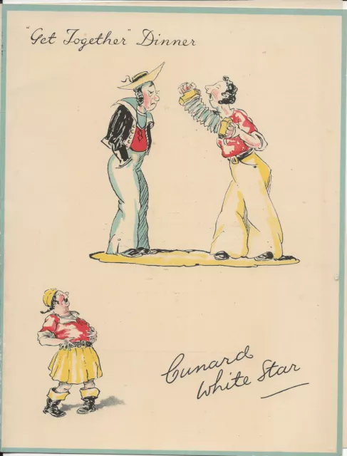 Cunard. opening Dinner Menu, on-board Aquitania, 17. 7. 1936, 6.5 x 9"