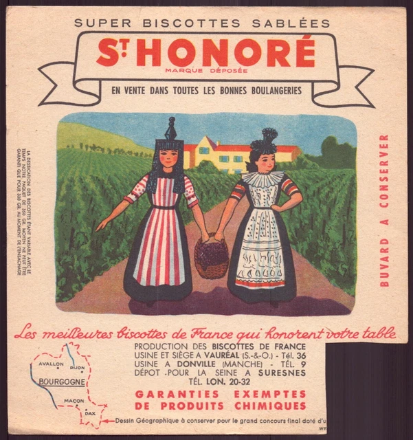 Buvard  Super biscottes sablées " St-Honoré " ( pliures, rousseurs )