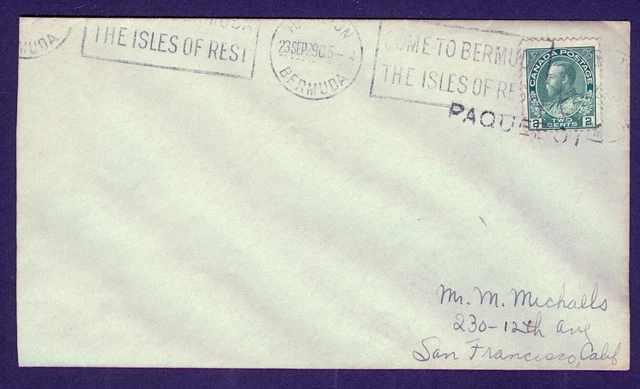 CANADA 1929 2c ADMIRAL BERMUDA PAQUEBOT TO USA