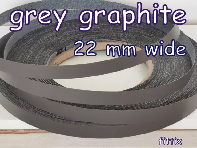 Melamine Pre Glued Iron on Edging Tape/Edge Banding 22mm Grey Graphite