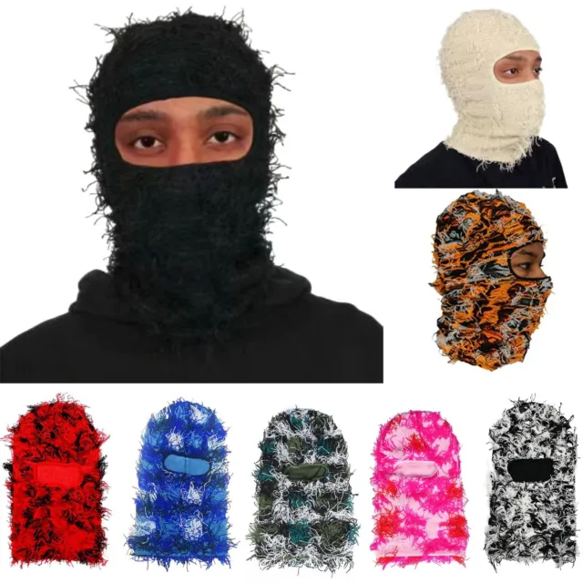 Chapeau unisexe camouflage à capuche en laine tricotée tendance confortable et