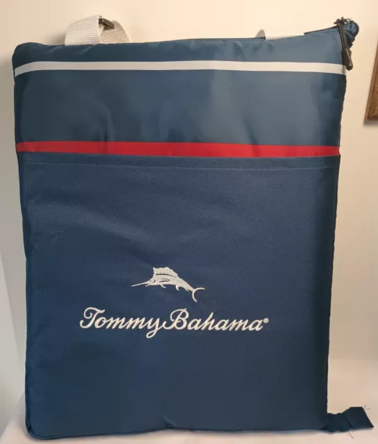 Tommy Bahama Tote Outdoor Beach Picnic Blanket Vista Blue/White/Red NEW w Tags