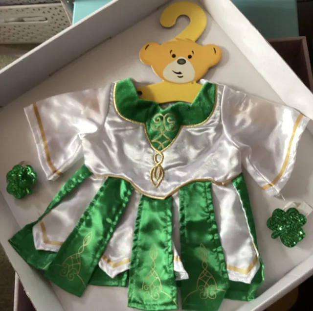 Build A Bear Workshop St Patrick's Day Irish Dancing Dress & Shamrock