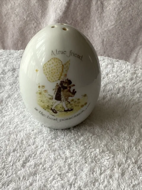 Vintage Holly Hobbie “A True Friend Is The Best Possession “ Pepper Shaker Egg