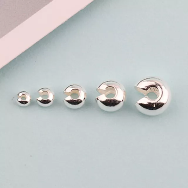 925 Sterling Silver Crimp Covers Bracelet Necklace Making 2.5mm 3mm 4mm 5mm 6mm