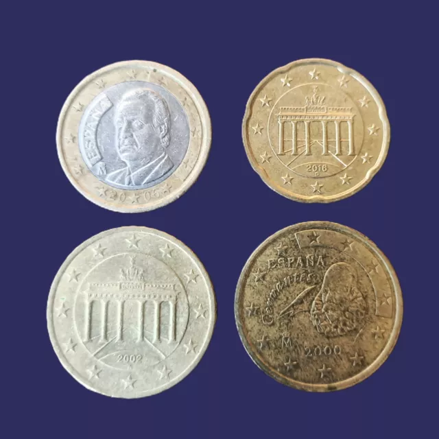 EURO WORLD COINS - 4 coins, Vintage.