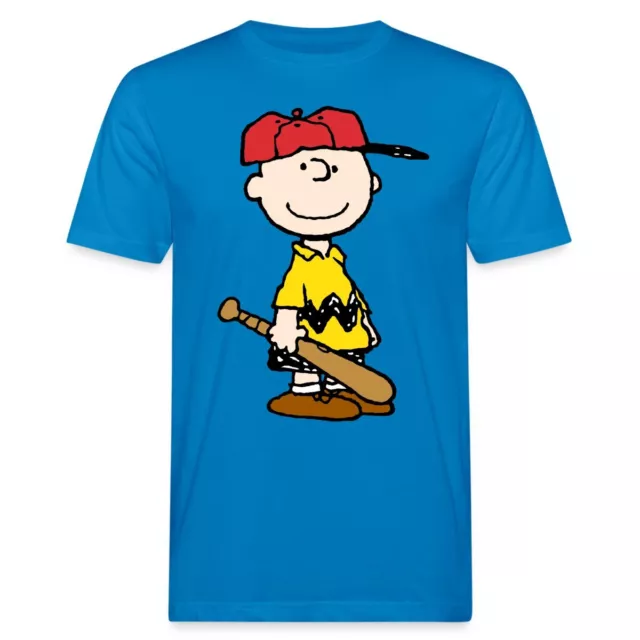 Peanuts Charlie Brown Baseball Sport Männer Bio-T-Shirt