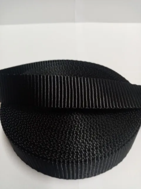 Sicherheitsgurtband Polyester 25mm breit | schwarz 10 Meter Rolle