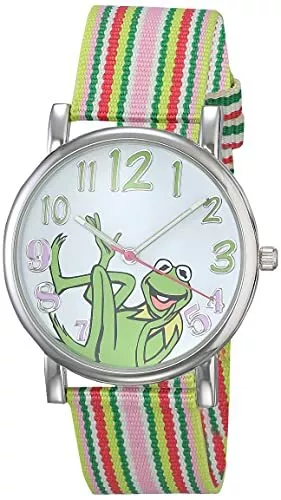 Muppets Women's MU1010 Kermit the Frog Dial Multi-Color Watch with Fabric Strap