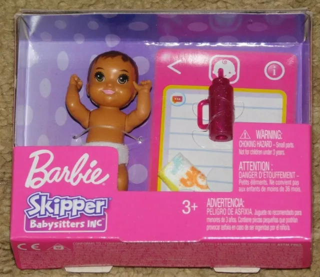 BARBIE SKIPPER BABYSITTER INC DARK BROWN HAIR BABY (New In Package)