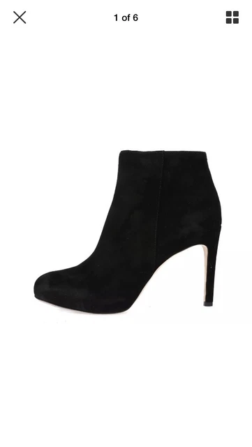 NWB DISPLAY MODEL Via Spiga BAKEL Black Suede Side Zip Up Ankle Boot Heels Sz 9