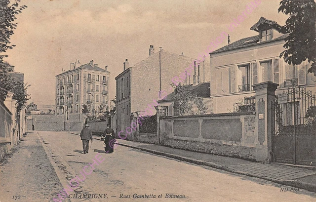CPA 94500 CHAMPIGNY SUR MARNE Rue Gambetta Bonneau Edt ND