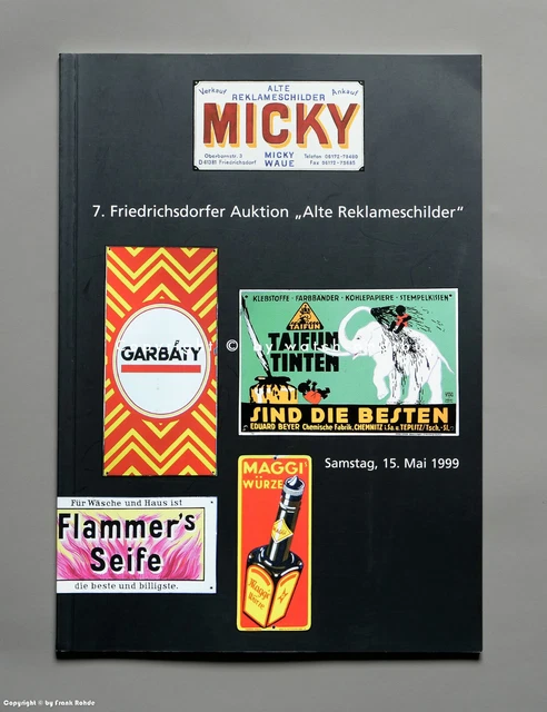 Auktionskatalog - 7. AUKTION REKLAMESCHILDER Micky Waue - von Mai 1999