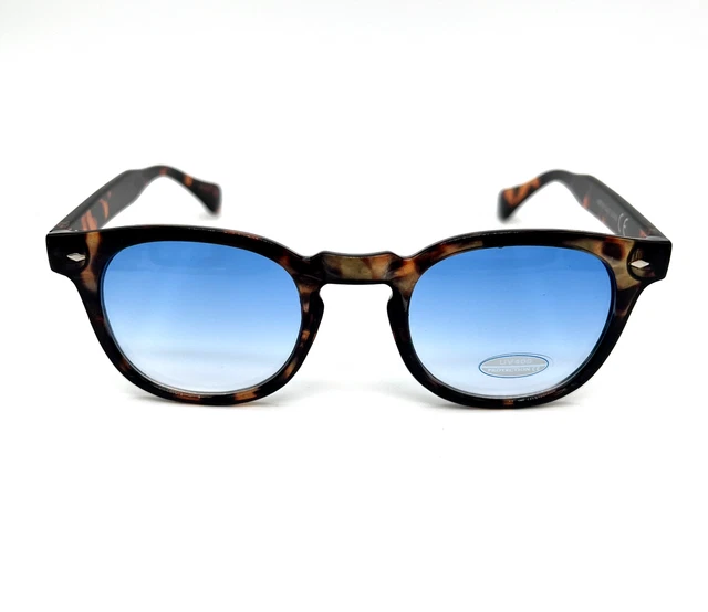 OCCHIALI DA SOLE Uomo Nero Lucido Con Lenti Azzurre Johnny Depp V400 EUR 9,50 - IT - Foto 14