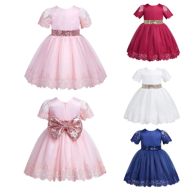 Newborn Baby Girls Party Dress Princess Kids Pageant Wedding Birthday Skirt Gown